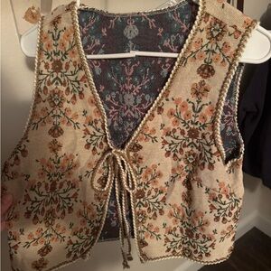 Floral Embroidered Vest